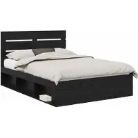 vidaXL Cadre de lit noir 140 x 190 cm Pin massif