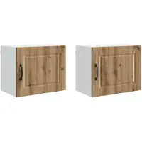 vidaXL Armoire murale PORTO, 2 pièces, bois composite imitation chêne artisanal