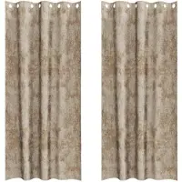 vidaXL Rideaux en velours avec tringles 2 pièces Champagne 225 x 140 cm Velours