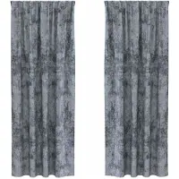 vidaXL Rideaux en velours avec tringles 2 pièces Gris argenté 225 x 140 cm Velours