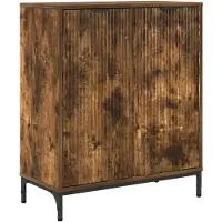 vidaXL Buffet en chêne fumé 69,5 x 33 x 82 cm, bois d'ingénierie