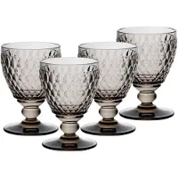 Villeroy & Boch – Boston coloured Weißweinglas smoke 83 mm, 125 ml – Kristallglas – Art.-Nr. 1173090035 – EAN 4003686307926 – Vorteilset 12 Stück – inkl. 4 Edelstahl-Trinkhalme