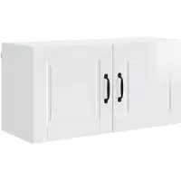 vidaXL Armoire murale PORTO, blanc brillant, 80 x 31 x 40 cm, aggloméré