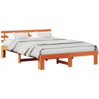 vidaXL Cadre de lit brun cireux 160 x 200 cm Pin massif