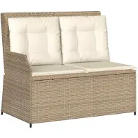 vidaXL Banc de jardin en polyrotin beige
