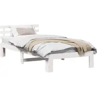vidaXL Cadre de lit avec tête de lit blanc 90 x 190 cm Pin massif