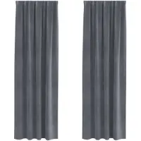 vidaXL Rideaux occultants 2 pcs gris clair 140 x 260 cm velours