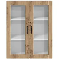 vidaXL Armoire murale en verre LUCCA, chêne artisanal, 80 x 31 x 100 cm