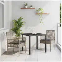 vidaXL - 2 chaises de jardin, gris, en polyrotin