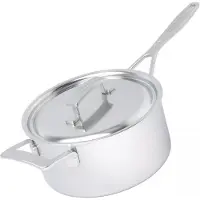 Demeyere Industry 5, 1029684 casserole en inox avec couvercle, 22 cm, 4l