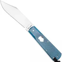 Jack Wolf Knives Jack Wolf Gateway FIXedc GATEW-FX-01-SAW-BLU-BON Satin Sandvik 14C28N, Sawcut Blue Bone, couteau fixe