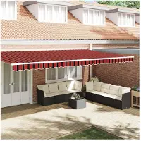 vidaXL Jupe de store de rechange orange / noir / jaune, 6 m, polyester