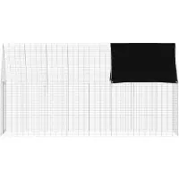 vidaXL Cage à lapins argentée 400 x 100 x 210 cm Acier galvanisé