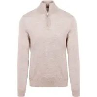 KING Essentials The Michael Half Zip Pull en Laine Mérinos Greige