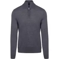 KING Essentials The Michael Half Zip Pull en Laine Mérinos Anthracite