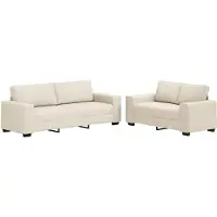 vidaXL Canapé 2 places Beige 221 x 80 x 82 cm Tissu en lin mélangé