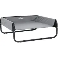 vidaXL Lit pour chien , gris clair, 85 x 85 x 33 cm, acier