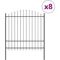 vidaXL , clôture de jardin WOERDEN, 8 pièces, 170 x 215 cm, gris