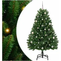 vidaXL Sapin de Noël artificiel avec 150 LED Vert 150 cm PVC et métal
