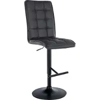 CLP Tabouret de bar modèle Pékin, revêtement en similicuir, réglable en hauteur, avec repose-pieds et dossier | Couleur : noir. Structure : noire