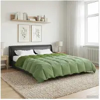 vidaXL Couette d'hiver rembourrée verte 200 x 200 cm microfibre