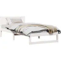 vidaXL Cadre de lit avec tête de lit Blanc 80 x 200 cm Pin massif