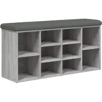 vidaXL Banc à chaussures sonoma gris 102x32x50 cm bois d'ingénierie