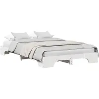 vidaXL Cadre de lit blanc 135 x 190 cm Pin massif