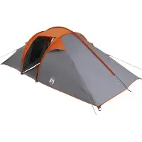 vidaXL Tente tunnel avec toit, gris et orange, 510 x 240 x 156 cm, en taffetas