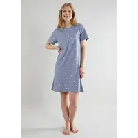 Tom Tailor Chemise de nuit bleu-gris / blanc