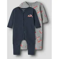 Name it Firetruck Long Sleeve Pyjama 2 Units Bleu,Gris 0 Months Garçon