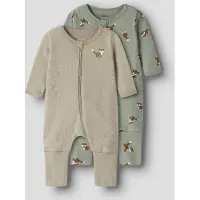 Name it Fox Long Sleeve Pyjama 2 Units Vert,Marron 0 Months Garçon