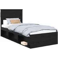 vidaXL Cadre de lit noir 75 x 190 cm Pin massif
