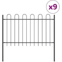vidaXL , clôture de jardin BOXTEL, 9 pièces, 15,3 x 1,2 m, acier avec revêtement en poudre