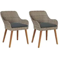 vidaXL Chaise de jardin, lot de 2, noir, 62,5 x 55 x 82 cm, rotin synthétique