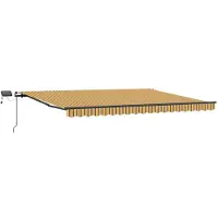 vidaXL Store banne télescopique multicolore 400 x 350 cm en tissu et aluminium