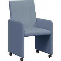 vidaXL Chaises de salle à manger à roulettes, lot de 2, bleu, 57 x 66 x 94 cm, tissu velours