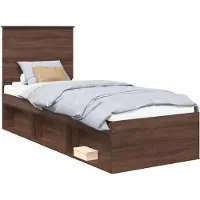 vidaXL Cadre de lit marron aspect chêne 75 x 190 cm Pin massif