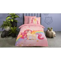 Good Morning Housse de couette "licorne avec arc-en-ciel" - Multi - (140x200/220 cm) - Coton