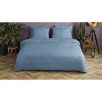 Hanche Housse de couette Uni 240x200/220 cm Bleu glacier