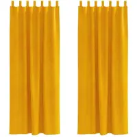 vidaXL Rideaux occultants 2 pcs Jaune moutarde 140 x 260 cm Velours