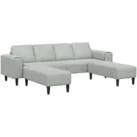 vidaXL Ensemble de Canapés Gris clair Velours
