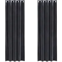 vidaXL Rideaux occultants, 2 pièces, gris foncé, 140 x 225 cm, velours