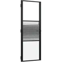 vidaXL : Porte en verre, 76 x 3,5 x 201,5 cm, aluminium, noire