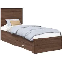 vidaXL Cadre de lit Chêne brun et argent 70 x 190 cm Matériau dérivé du bois