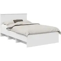 vidaXL Cadre de lit avec tête de lit blanc 120 x 123 cm Bois composite