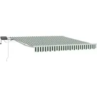 vidaXL Store rétractable vert et blanc 350 x 250 cm en tissu et acier