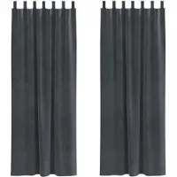 vidaXL Rideaux occultants 2 pcs gris clair 140 x 260 cm velours