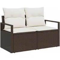 vidaXL Canapé de jardin Marron 120 x 62 x 69 cm polyrotin