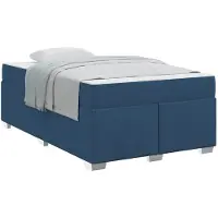 vidaXL Cadre de lit avec matelas bleu 120 x 190 cm Tissu
